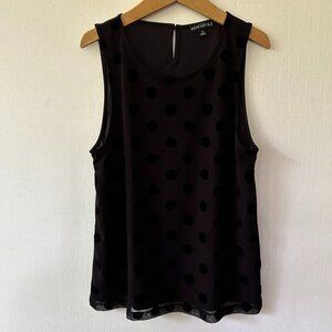 J.Crew Mercantile Sleeveless Blouse Womens Small Black Polka Dot Whimsigoth
